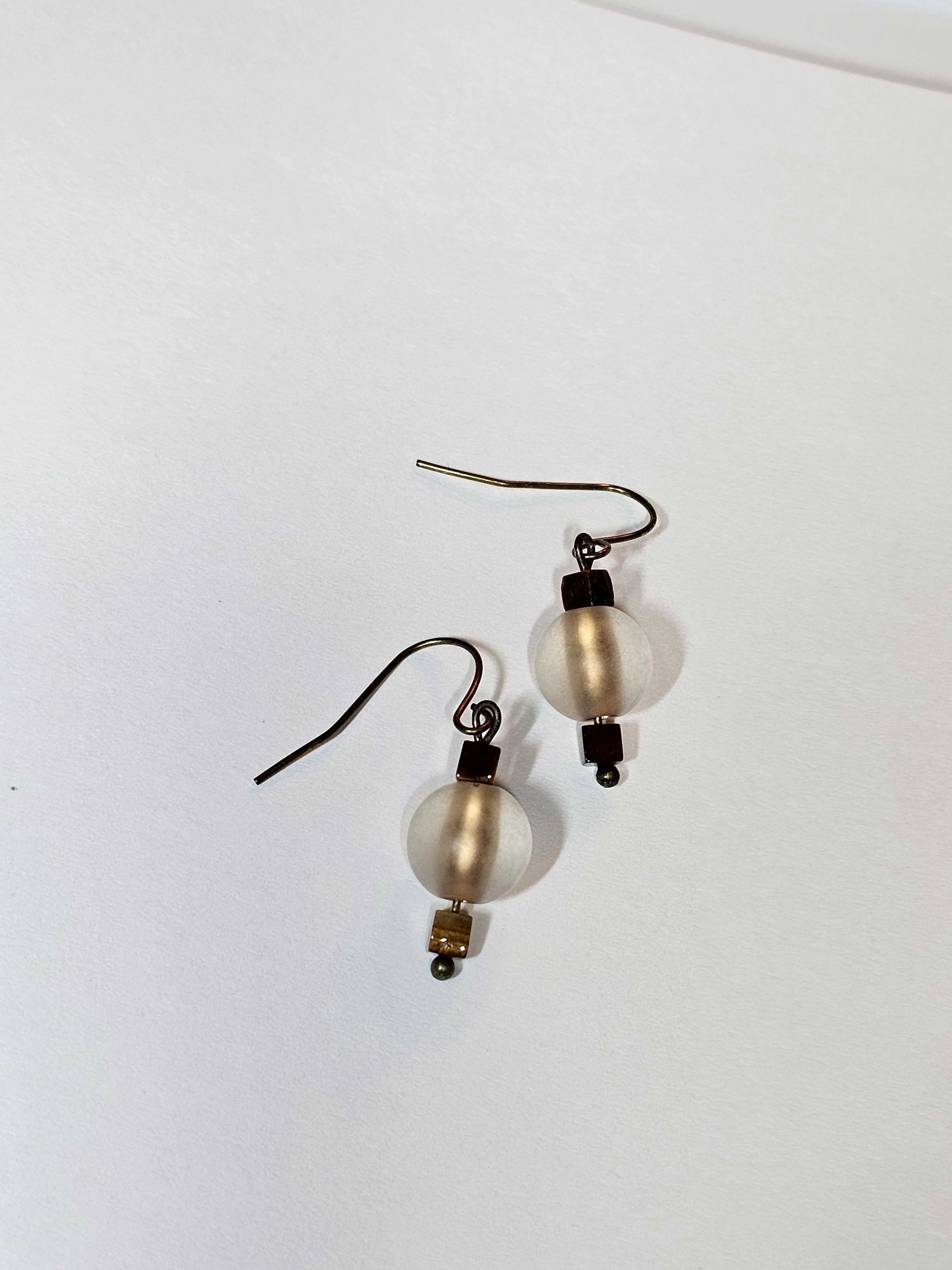 Genuine tigers eye earrings