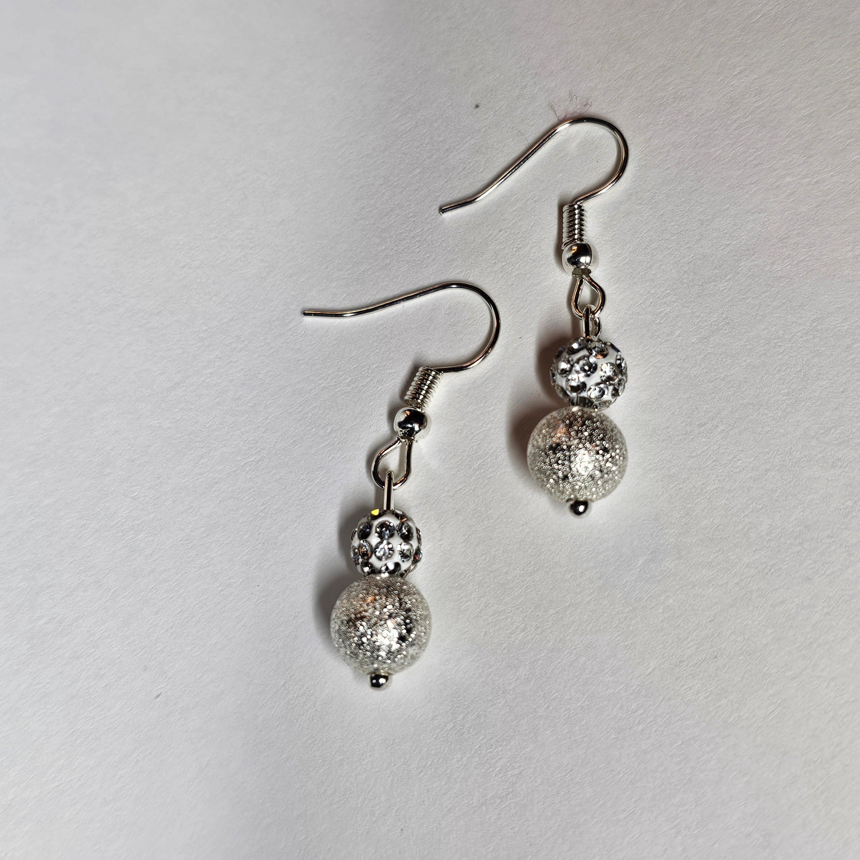 Vintage clear rhinestones in clay beads